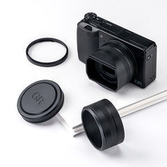 Ricoh GR3X GR3 Adapter Ring Hood( All Metal )Can Be Attached 49mm Filter ND CPL Black Mist Filter