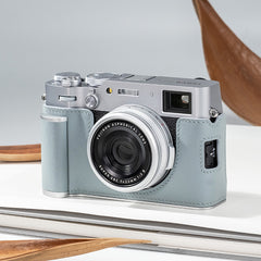 Fujifilm X100VI X100V Camera Leather Case Protective Cover Italian Vegetable Tanned Cowhide Leather Strap Grip