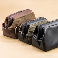 Sweden Waterproof Beeswax Cloth/Italy Vegetable Tanned Cowhide Leather Microsingle Camera Inner Bag Organizer Bag