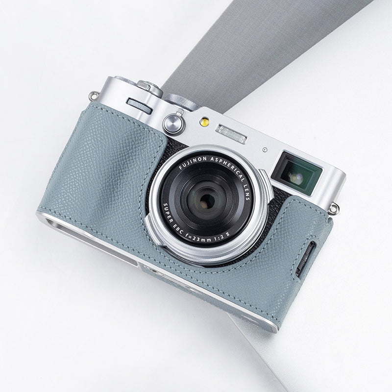 Étui en cuir pour appareil photo Fujifilm X100VI X100V Housse de protection Cuir de vachette italien tanné végétal Sangle Poignée 