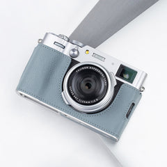 Étui en cuir pour appareil photo Fujifilm X100VI X100V Housse de protection Cuir de vachette italien tanné végétal Sangle Poignée 