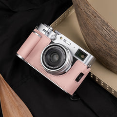 Étui en cuir pour appareil photo Fujifilm X100VI X100V Housse de protection Cuir de vachette italien tanné végétal Sangle Poignée 