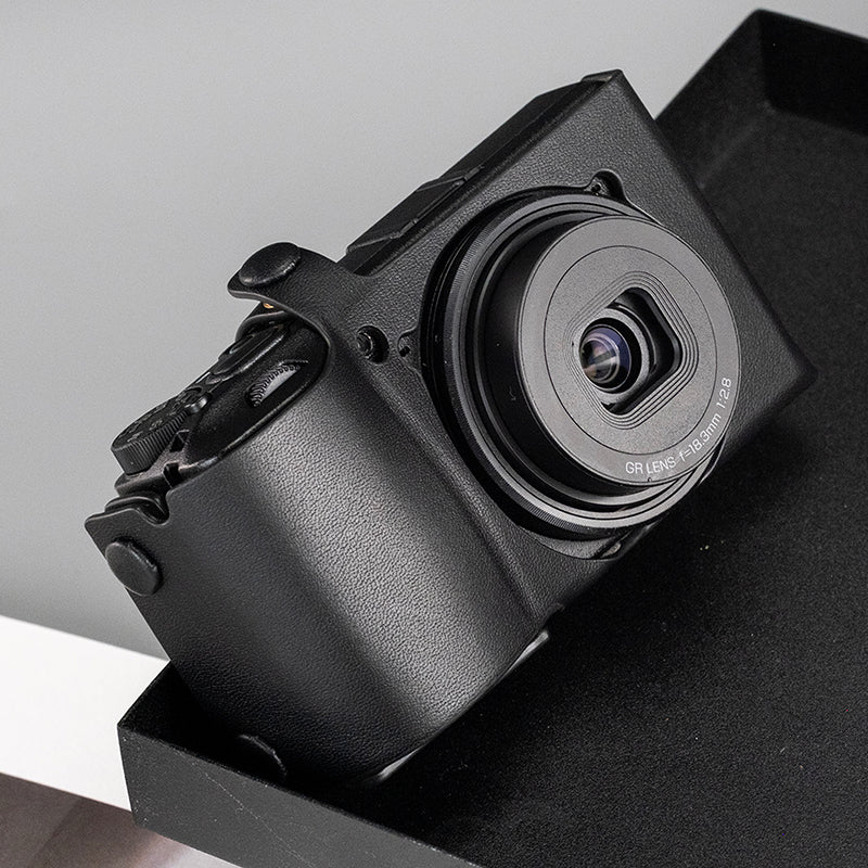 Ricoh GR Series Camera Case Fitted With Custom Italian Plant-Tanned Leather For Ricoh GR4 GR3X GR3 GR2