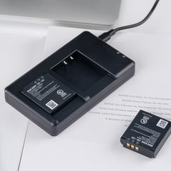 Dual-Battery Charger for Ricoh GR IV Compatible with DB120 & BJ-12, USB Charging Station for Original Batteries