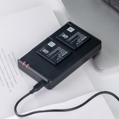 Dual-Battery Charger for Ricoh GR IV Compatible with DB120 & BJ-12, USB Charging Station for Original Batteries