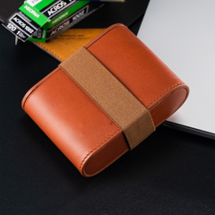 Leather Film Roll Storage Box for 120/135,Italian Vegetable-Tanned,X-Ray Proof Lead Bag, Dark Bag, Genuine Leather Storage Case