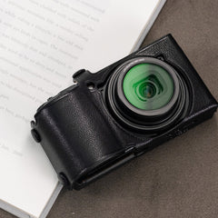 Ricoh GR Series Camera Case Fitted With Custom Italian Plant-Tanned Leather For Ricoh GR4 GR3X GR3 GR2